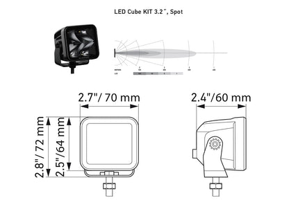 Hella Black Magic Cube Kit 3.2" PUNTUAL