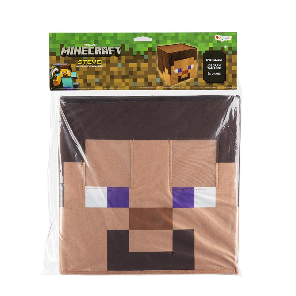 Minecraft Block Head Costume Headpiece, Official Minecraft Costume Accessories, Single Size Costume Mask
