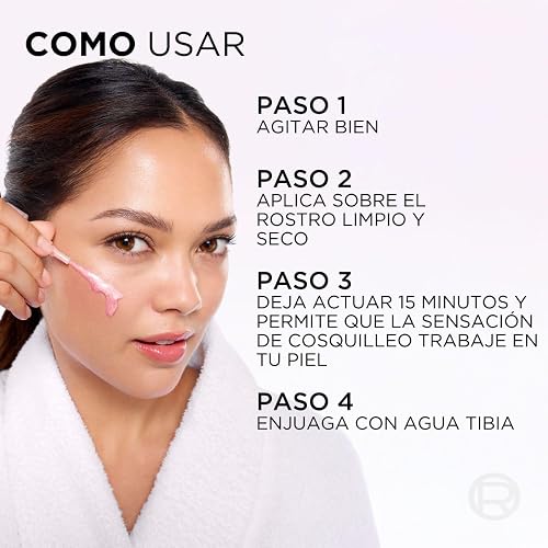 L'Oréal Paris, Glycolic Bright Peeling Exfoliante Facial Anti Manchas, Mejora la Textura y Luminosidad de la Piel, Reduce Poros Abiertos e Imperfecciones, 25 ml.