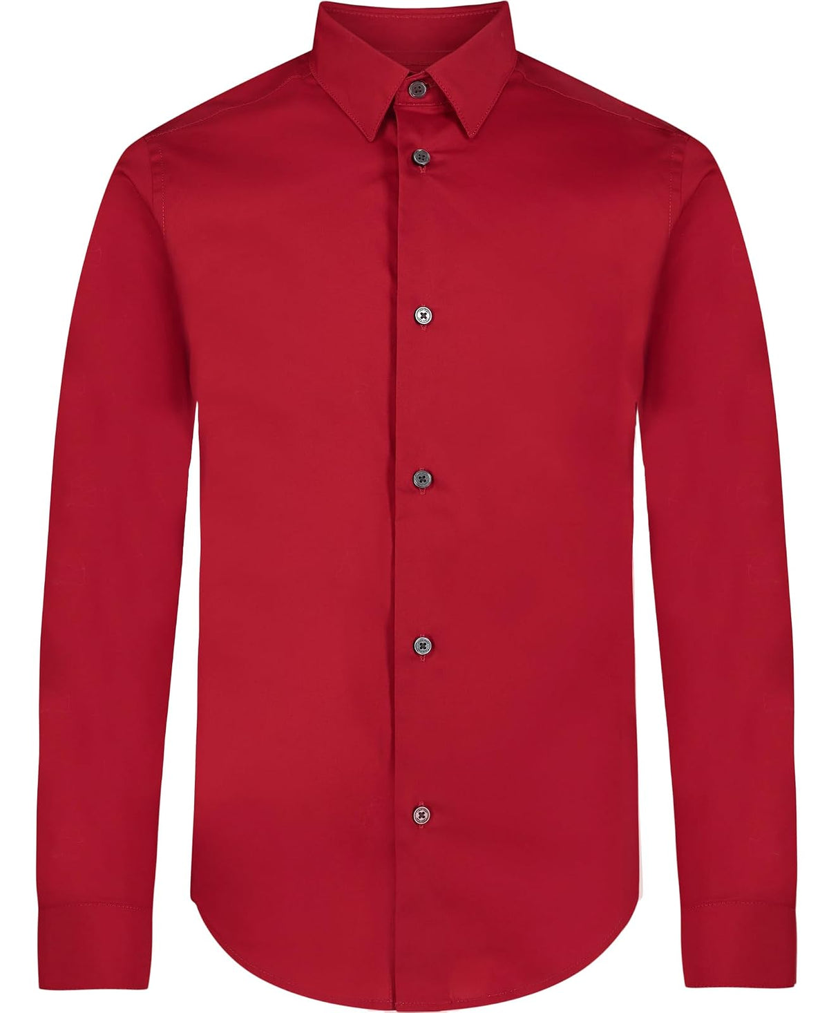 Calvin Klein Camisa de Vestir de Manga Larga Ajustada, Estilo Abotonado con puños abotonados y Dobladillo de Cola de Camisa Camisa de Vestir para Niños