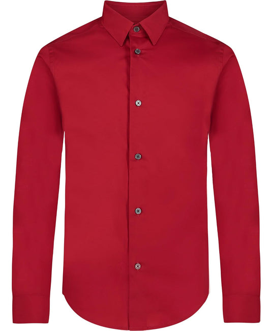 Calvin Klein Camisa de Vestir de Manga Larga Ajustada, Estilo Abotonado con puños abotonados y Dobladillo de Cola de Camisa Camisa de Vestir para Niños