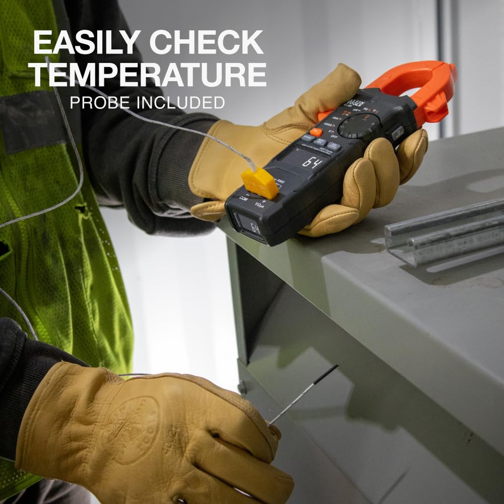 KLEIN TOOLS CL490 | Multímetro Digital | TRMS | Pantalla Dual | Multimetro digital TRMS con pantalla dual, ideal para medir corriente, voltaje y temperatura de forma fácil y clara.