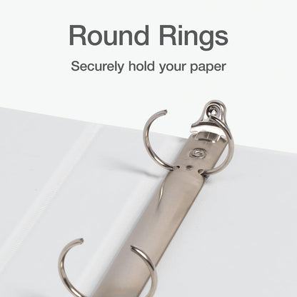 Oxford - Carpeta de anillos redondos, 1 pulgada, carpeta, cubierta en 3 lados, bisagra XtraLife, antiadherente, sin PVC, blanco, capacidad de 225 hojas (1002512)