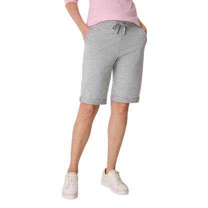Hanes Short Bermuda de French Terry para Mujer - CH - Acero ligero