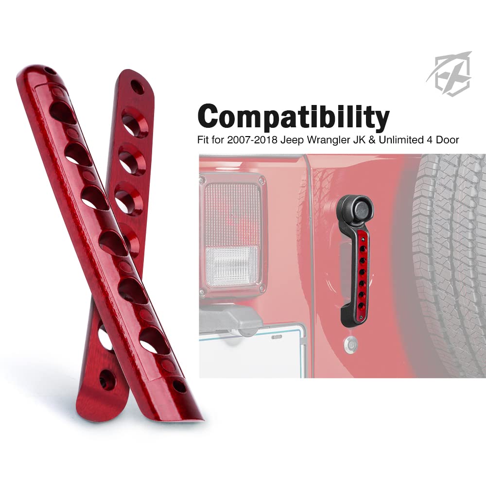 Xprite - Juego de 5 piezas de insertos de aluminio cepillado para manija de puerta lateral y molduras de cubierta compatibles con Jeep Wrangler JK JKU Unlimited Sahara Rubicon 4 puertas, duradero,