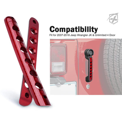 Xprite - Juego de 5 piezas de insertos de aluminio cepillado para manija de puerta lateral y molduras de cubierta compatibles con Jeep Wrangler JK JKU Unlimited Sahara Rubicon 4 puertas, duradero,