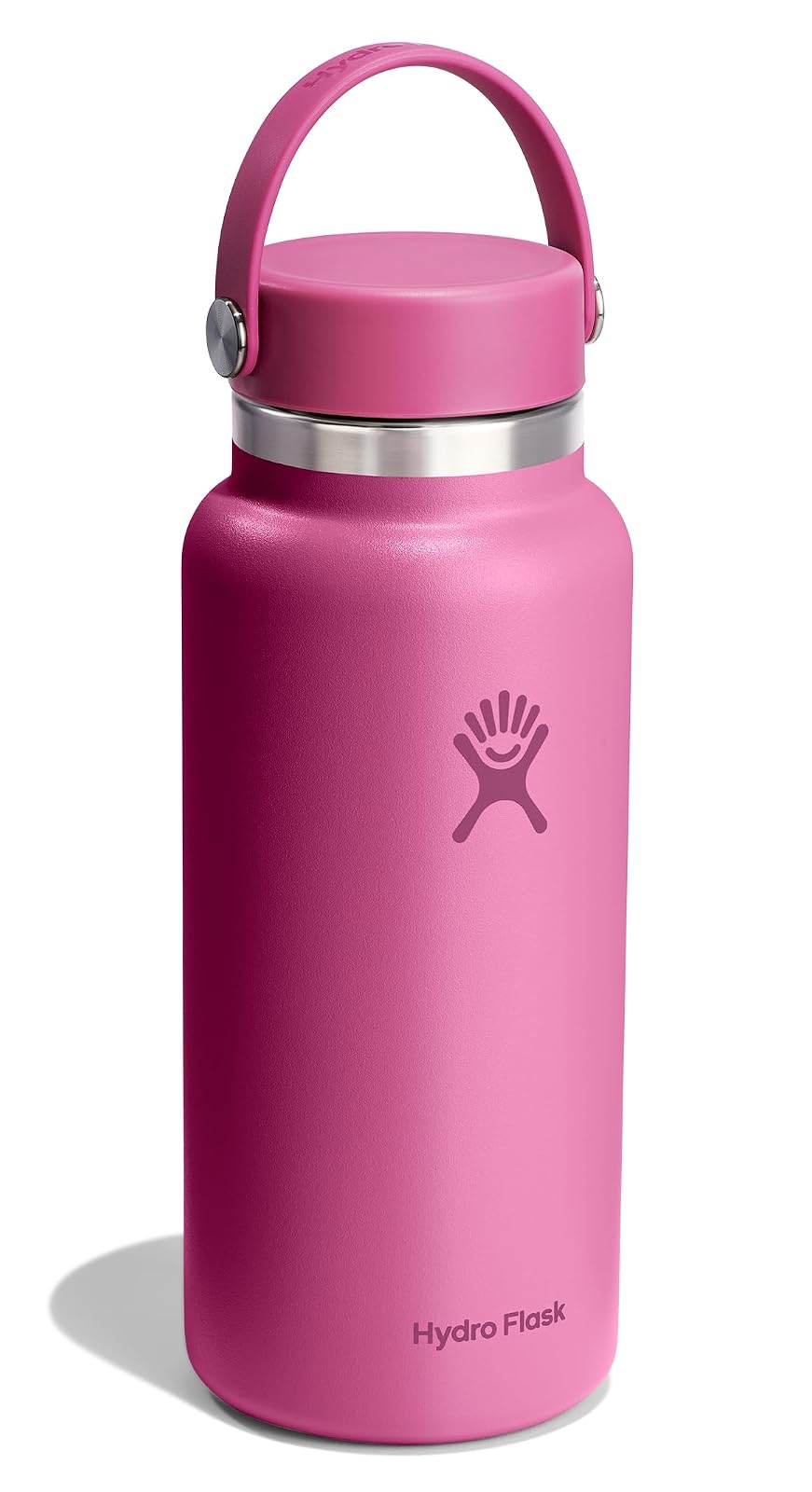 Hydro Flask - Botella de agua de acero inoxidable aislada, tapa flexible de boca ancha, no derrama, a prueba de fugas y recargable en rosa arrecife de 32 onzas