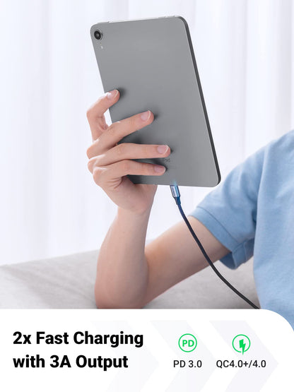 UGREEN - Cable de carga rápida con velocidad de transferencia de datos de 480 Mbps, computadoras tipo C a smartphones, sincronización de datos de 1 m, color negro