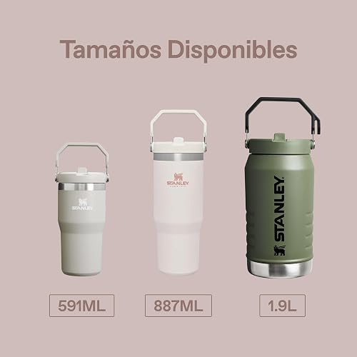 Stanley IceFlow FlipStraw Termo 887ml | Pistacho, acero inoxidable reciclado, aislamiento al vacío, mantiene bebidas frías 12H