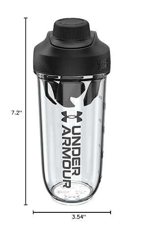 Under Armour UA Clarity - Botella mezcladora de 709.765 ml, transparente, color negro, OSFA