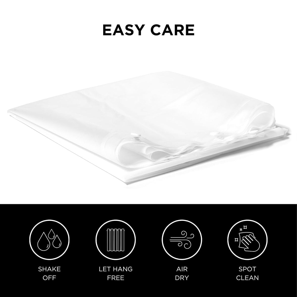 Hookless Peva - Cortina de Ducha de 180 x 188 cm en Frosty