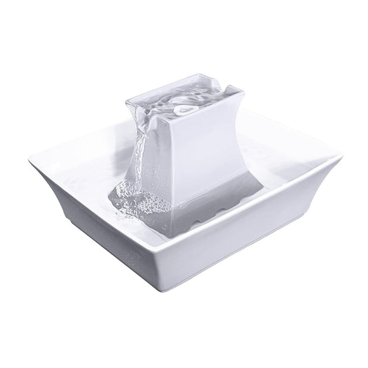 PetSafe Drinkwell Pagoda Pet Fountain - from in Knoxville, TN - Dog Water Bowl Dispenser - Multiple Angles to Drink from - Filters Included - Dog Fountain Provides Water When Power’s out - White