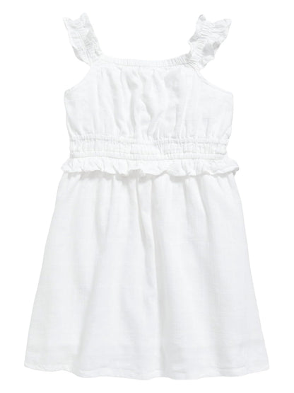 Old Navy Vestido Bebé-Niñas, Blanco, 18-24M