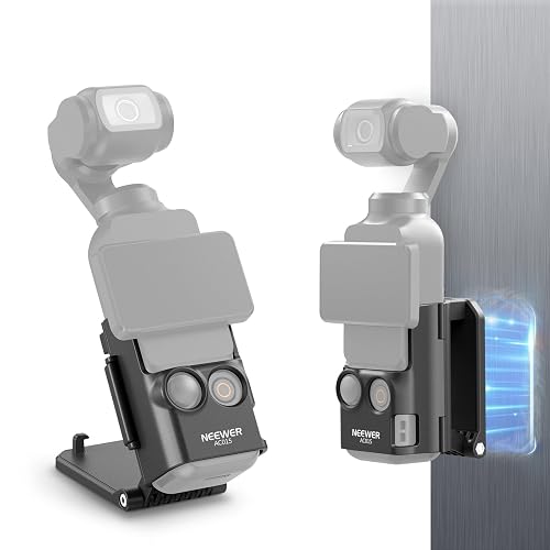 NEEWER Basics Soporte Magnético Compatible con dji Osmo Pocket 3 Xtra Muse | Soporte Ajustable 180°, Soporte Plástico Cámara, Adaptador Multifunción Expansión Accesorios Para Grip Batería Pocket 3,AC015
