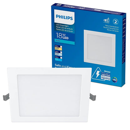 Philips LED Empotrado DL252 Cuadrado 8" - luz neutra de 18 watts