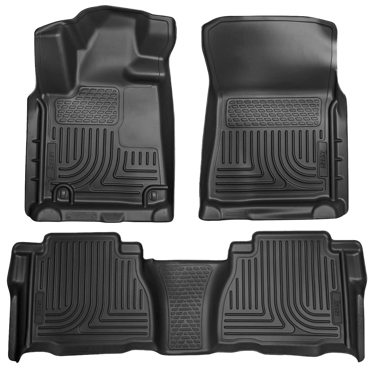Husky Liners Weatherbeater - Alfombrillas para Toyota Tundra, CREWMAX y Doble Cabina 2007-2011 (Cobertura de Pozo) | Parte Delantera y Segunda Fila, 3 Piezas, Color Negro - 98581