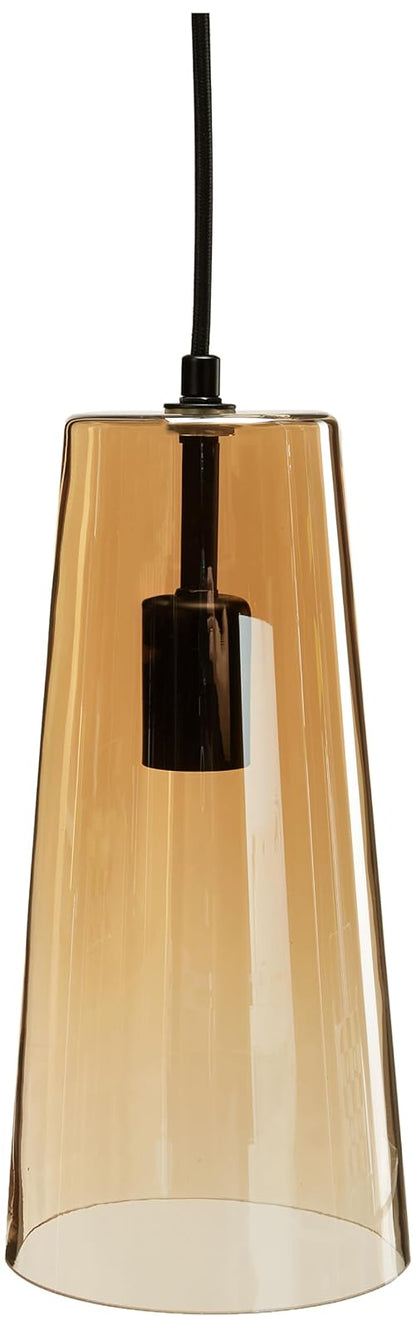 Philco Luminario Ámbar Estelar. Base E26, luminario para ser suspendido, cuerpo de cristal ámbar, cable ajustable, uso interior