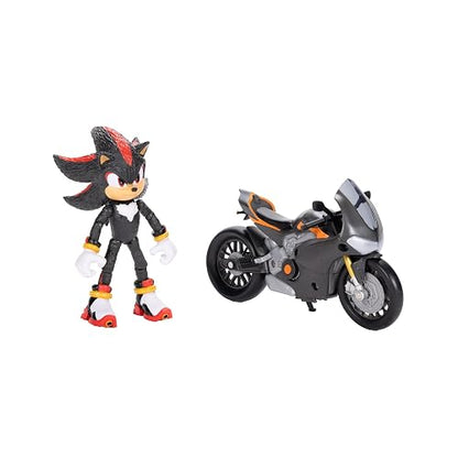 Jakks Pacific - Sonic 3 Movie Figura de 5″ con Vehículo (Motocicleta) – Personaje Articulado con Detalles Cinematográficos para Fans Desde 3 Años
