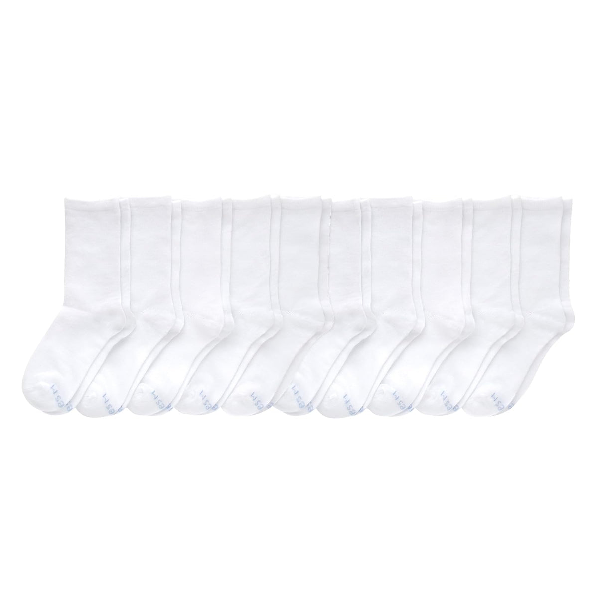 Hanes Uniform Crew Socks, Plain White Crew Socks, Knit Crew Socks for Girls, 10-pairs Calcetines Niñas