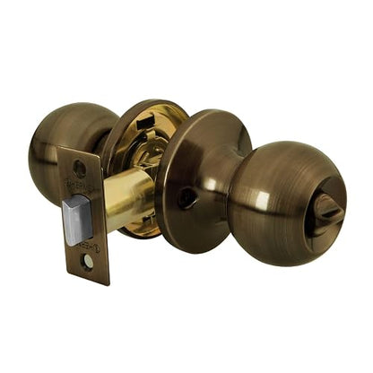 Hermex Basic BALT-LA-BP, Cerradura pomo, baño, tubular, latón antiguo