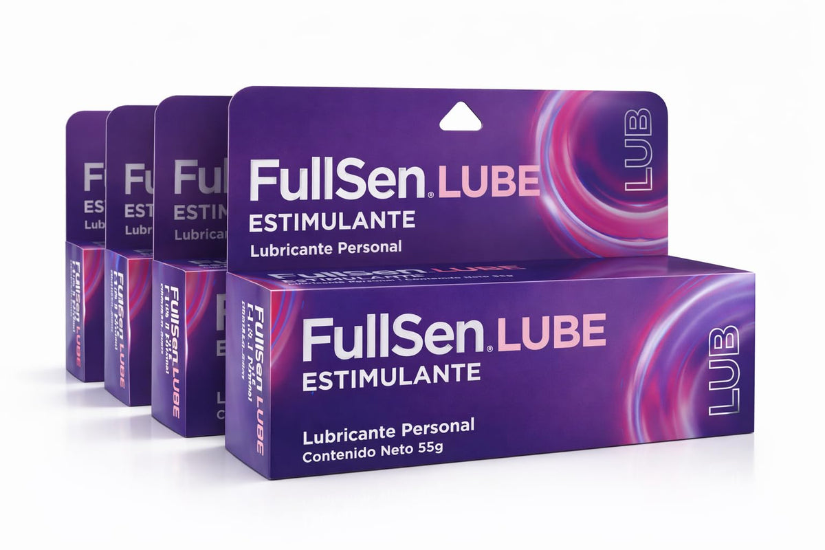 Fullsen Lube Estimulante - 4 piezas de Lubricante personal íntimo a base de agua para mayor sensibilidad, de 55g cada uno
