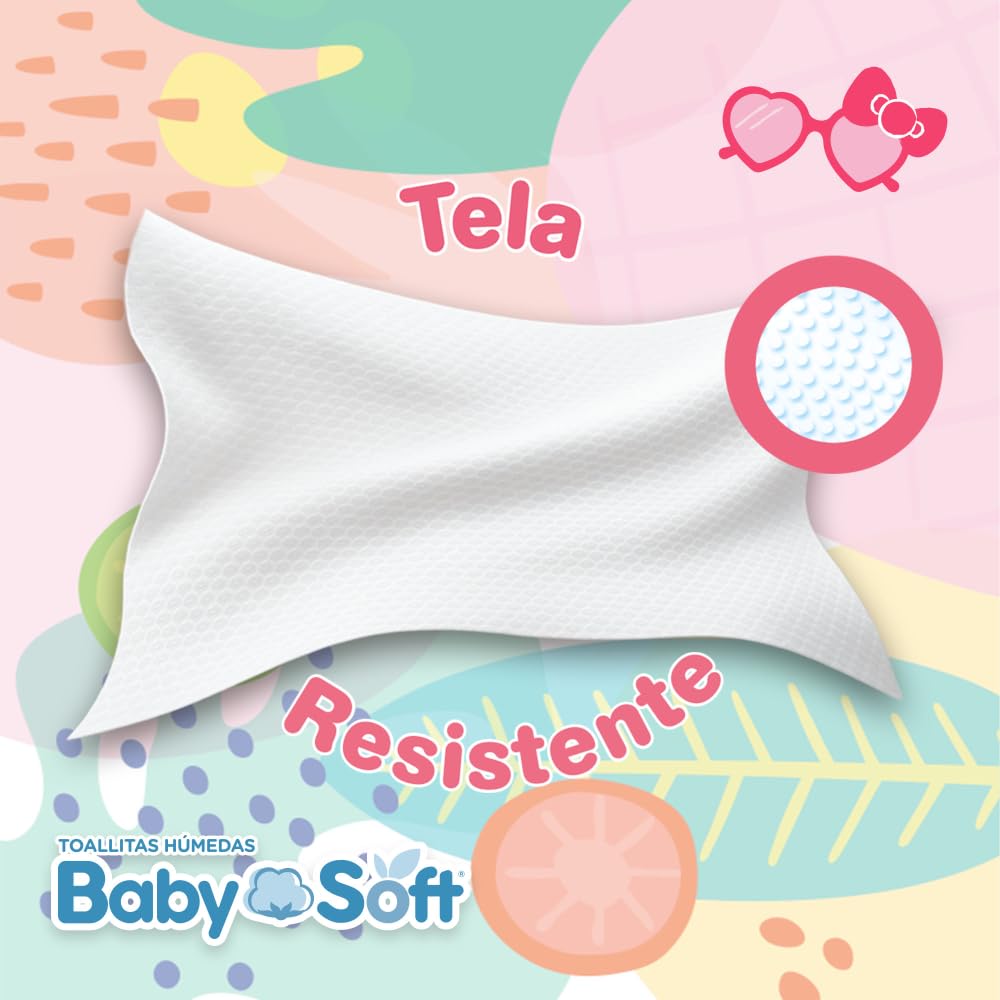 Toallitas Húmedas Baby Soft, Aroma Lavanda/Aroma Tropical, Hello Kitty and Friends, Caja con 1,440 piezas (18 Paquetes con 80 Toallitas c/u)