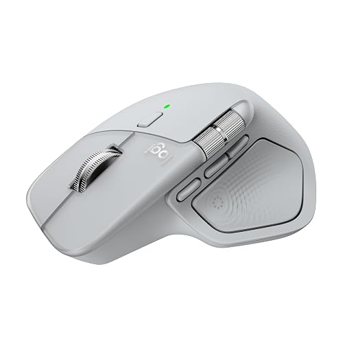 Logitech MX Master 4 Mouse Inalámbrico de Alto Desempeño, Recargable, Scrolling Ultra-rápido, 8K dpi, Seguimiento sobre Cristal, Clics Discretos, USB-C, Bluetooth, Windows, MacOS, Chrome, Blanco