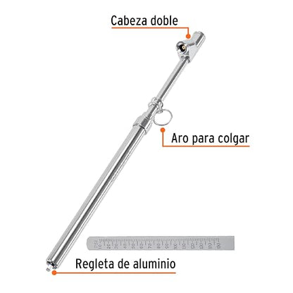 Truper MEA-200X, Medidor de aire, 200 lbs, cabeza doble