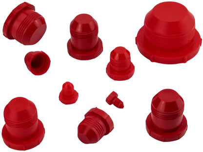 Caplugs Tapón de rosca de plástico para accesorios JIC acampanados. PD-HF-16, HDPE, para enchufe rosca tamaño 1-1/16-12", rojo, Rojo, To plug thread size 1-1/16-12"