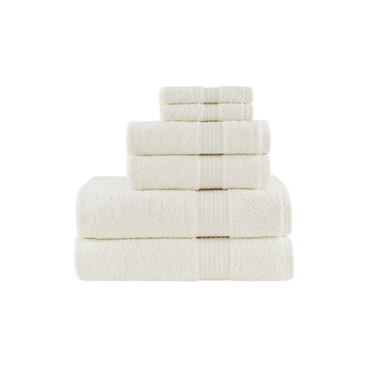 Madison Park Juego de Toallas de baño 100% algodón orgánico, Calidad de Hotel y SPA, Altamente absorbentes, de Secado rápido, Incluye para Ducha, Lavado de Manos y paño Facial, Varios tamaños, Marfil