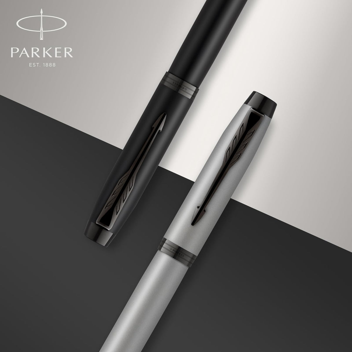 Parker IM Pluma Estilográfica, Negro (Black Chrome Trim), Punta Fina