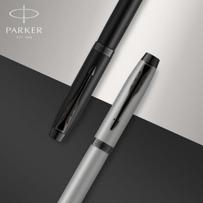 Parker IM Pluma Estilográfica, Negro (Black Chrome Trim), Punta Fina