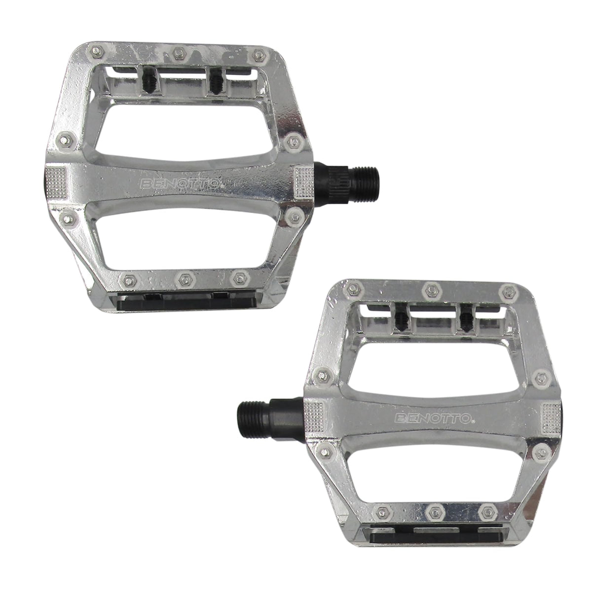 Benotto Pedal NWL-222 9/16 con Reflejantes Aluminio C:Plata