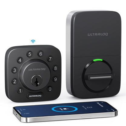 ULTRALOQ U-Bolt Cerradura Inteligente 5 en 1, Bluetooth y Teclado, Negro - ‎Negro