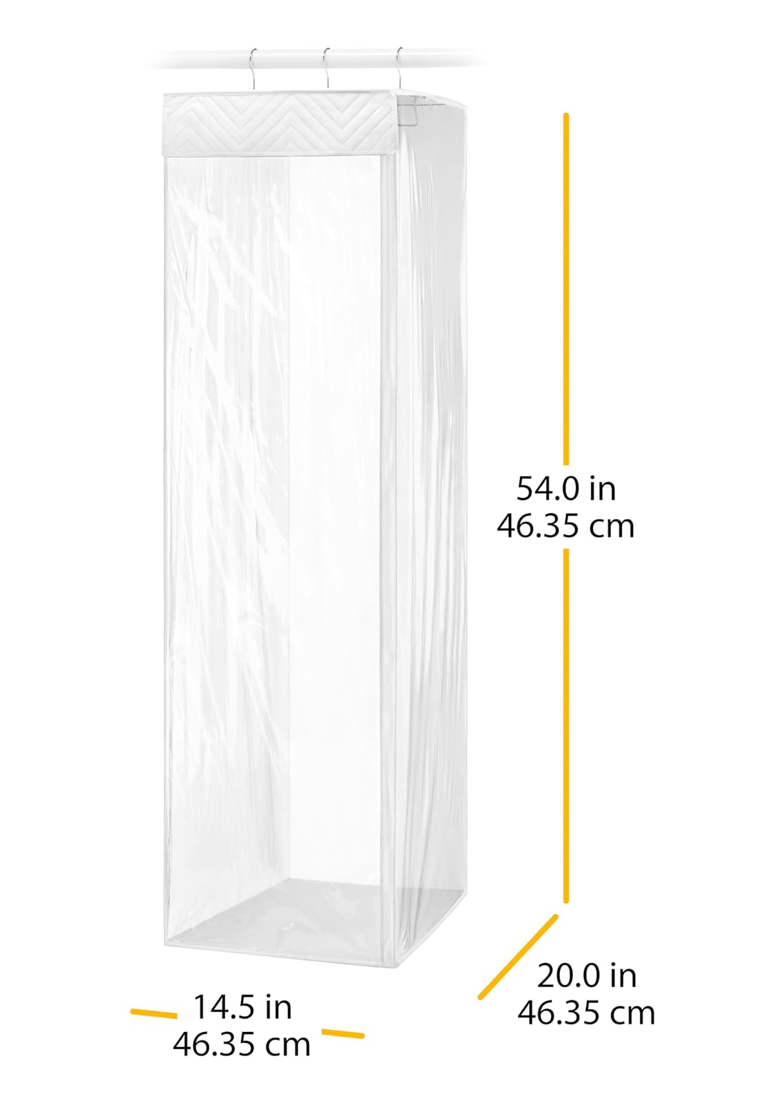 Whitmor Supreme - Bolsa para Colgar Ropa, Transparente, Bolso de Trajes Colgantes, Transparente, Una Talla, 1