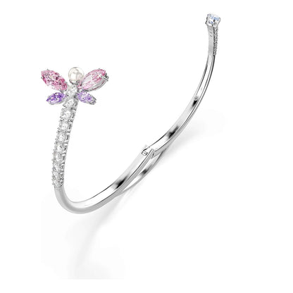 Swarovski x Ariana Grande - Pulsera oficial con motivo de libélula, cristales multicolores de corte mixto, acabado rodio, parte de la colección Ariana Libélula