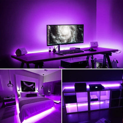 DOSYU Tira Neón Flex LED, 12V 16.4ft/5m Impermeable Flexible Cortable DIY 2835 Luces Led IP65 Decorativa para TV, Cuarto, Halloween, Fiesta de Navidad, con Adaptador(Violeta)