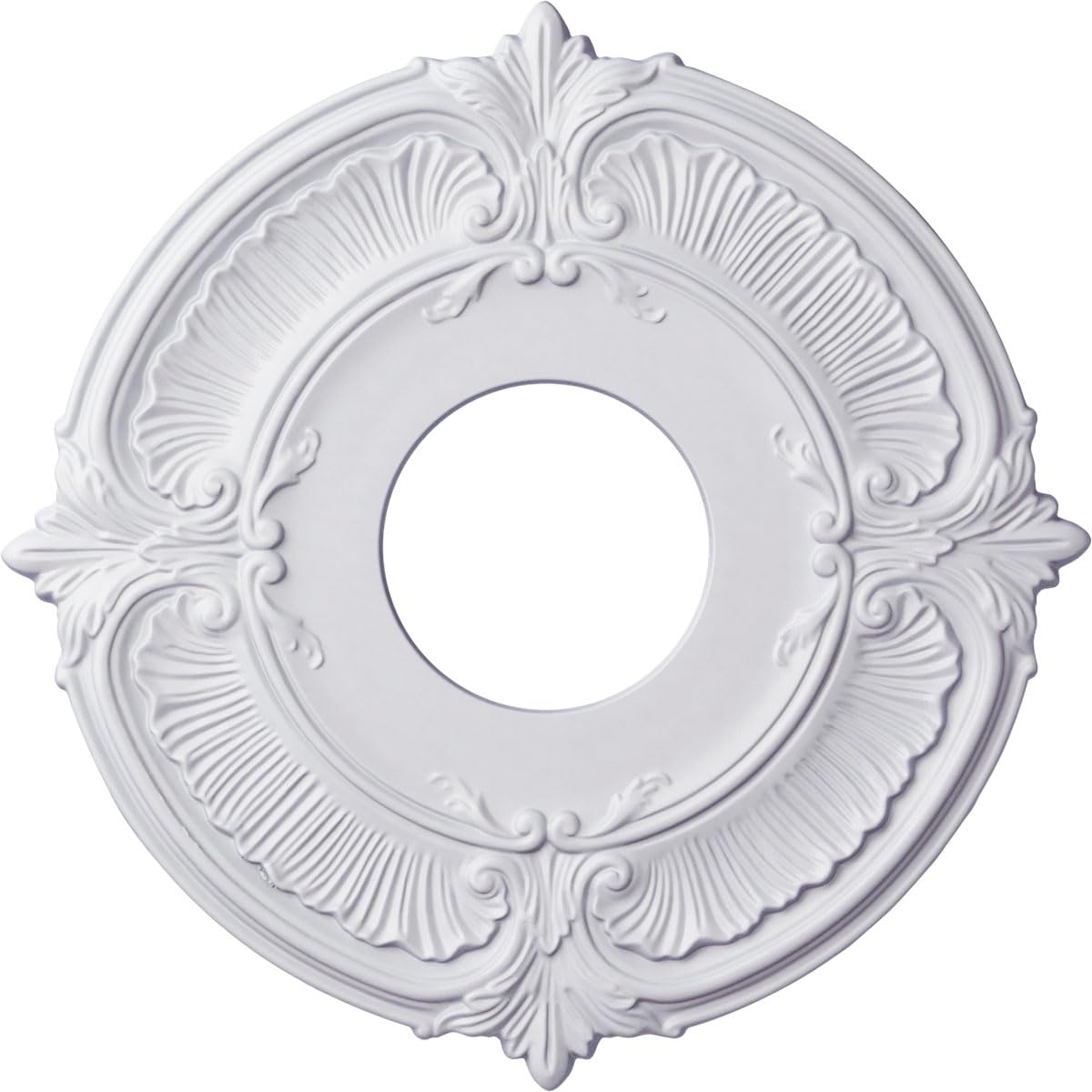 ekena millwork 11 3/4-inch od X 4-Inch ID x 1/2-inch Attica techo medallón, Entero, Blanco