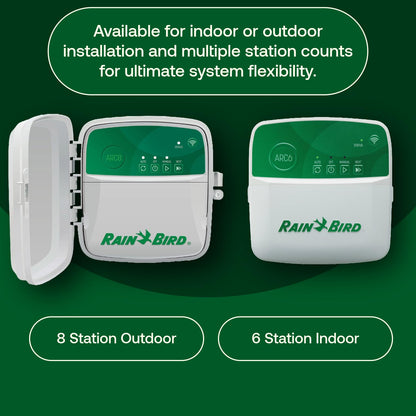 Rain Bird ARC6 - Temporizador/driver WiFi de riego inteligente para interiores, 6 zonas/estación, certificado EPA WaterSense, compatible con Alexa