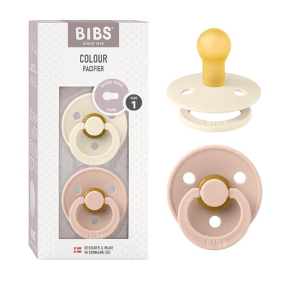 BIBS Chupón de Caucho Natural, Nordic Mint/Forest Lake, 2 Piezas - Ivory - Blush - 0+ Month (Pack of 2)