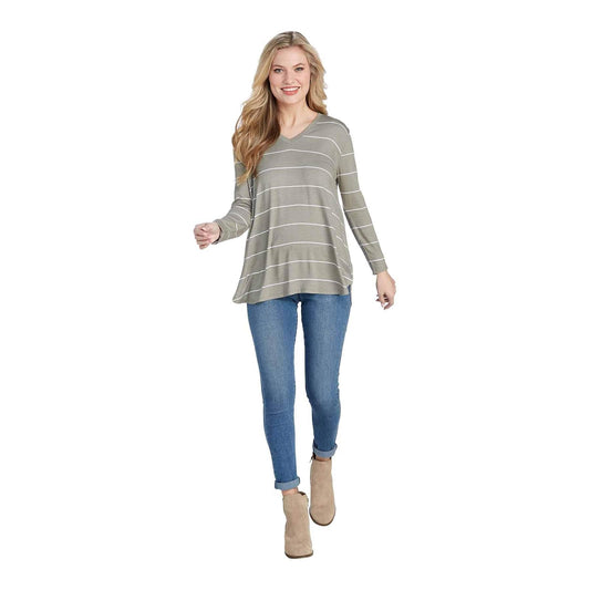 Mud Pie Manga Larga para Mujer, Gris, S