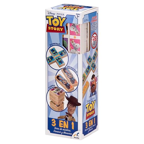 Novelty Corp - Juego de Mesa para Niños Torre de Madera 3 en 1 Toy Story
