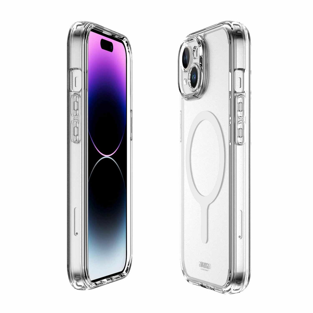 Avana Ice Funda con MagSafe Compatible con iPhone 15, Resistente a Caídas de 3m, Bisel Elevado, Protección Antimicrobiana - Transparente
