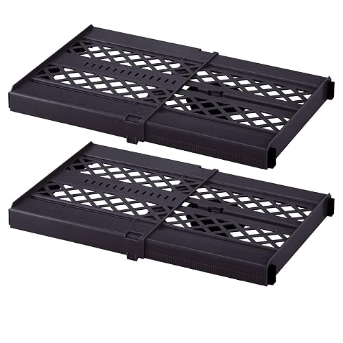LockerMate - Estantería Ajustable para Adaptarse a tu casillero, fácil de Usar, Perfecto para la Escuela, Oficina, Gimnasio, Negro, Paquete de 2