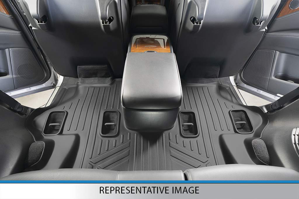 SMARTLINER SA0131/B0131/C0131 Juego Alfombrillas TPE 3 Filas Ajuste Personalizado Negro para Nissan Pathfinder 13-20 Infiniti JX35/QX60 14-20