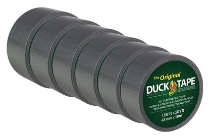Duck The Original Duck Tape - Cinta adhesiva de color plateado, 1.9 pulgadas. x 20 yardas, 6 rollos (242716)