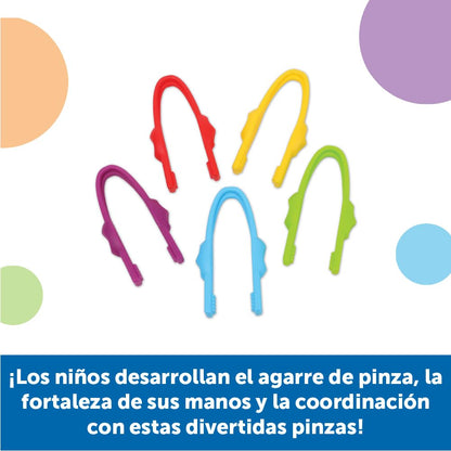 Learning Resources EasyGrip Tweezers | Habilidades Motoras Finas, Herramientas Sensoriales para Niños, Pinzas de Plástico, Actividades para Fortalecer Manos