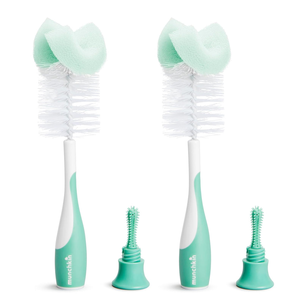 Munchkin® Sponge™ - Cepillo para Polvo para Botellas, Paquete de 2, Color Verde