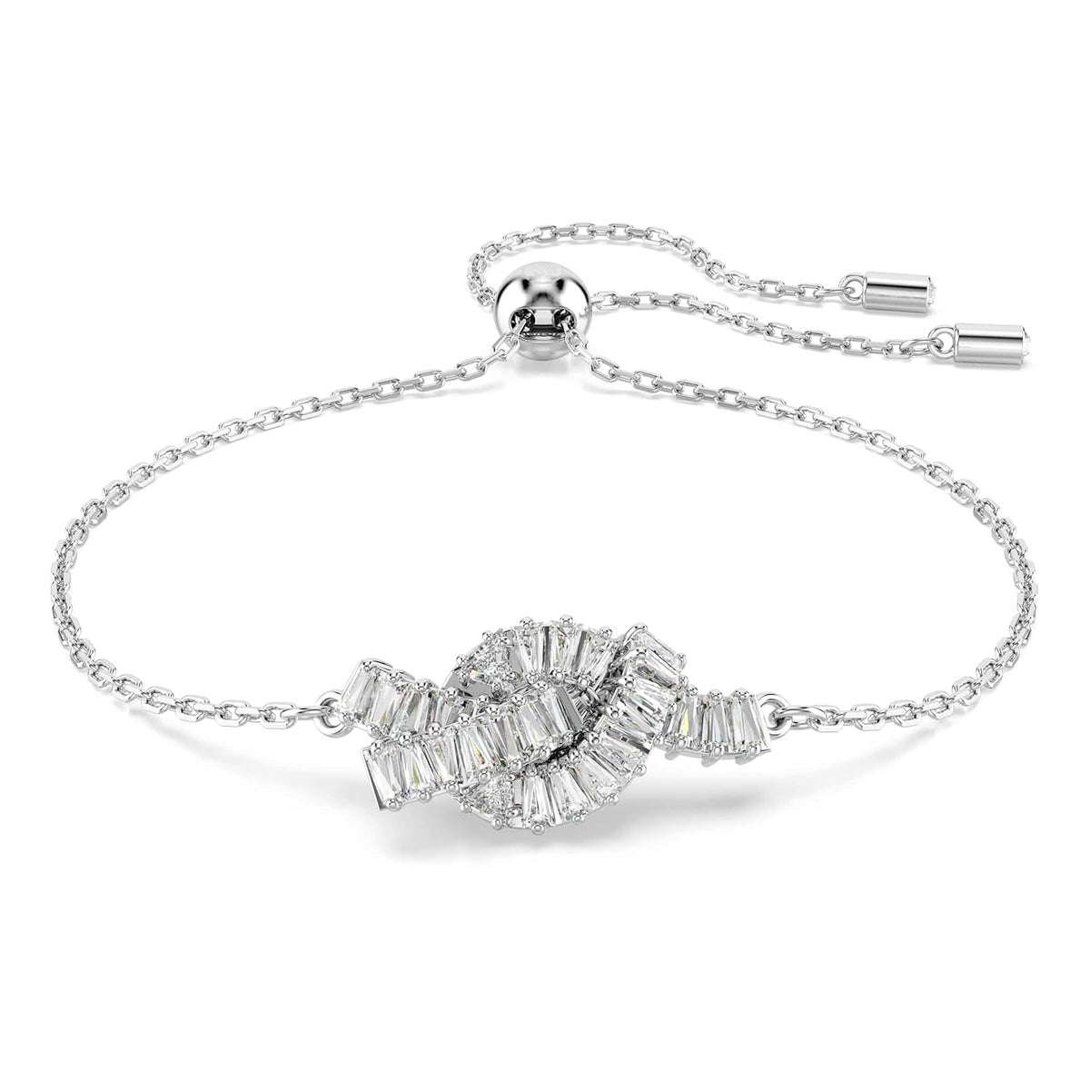 Swarovski Matrix Kollektion, Knoten, Weiß, Rhodiniert - Pulsera Matrix