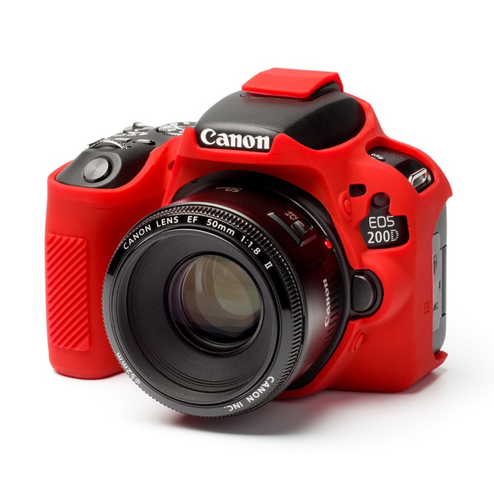 EasyCover Funda Protectora para Cámara Fotográfica Canon 200D/SL2 y 250D/SL3, Color Rojo